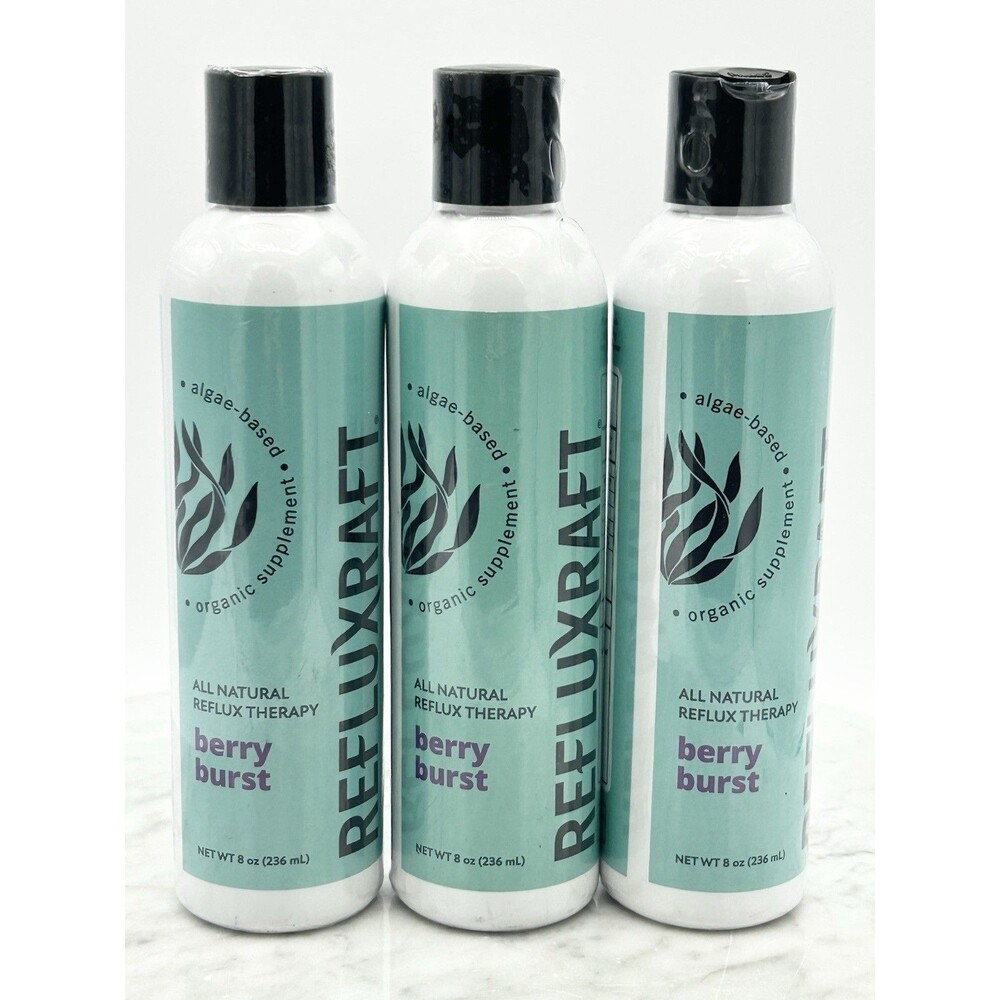 3 - RefluxRaft Berry Burst Acid Reflux Relief Organic Alginate 8 oz. New Sealed